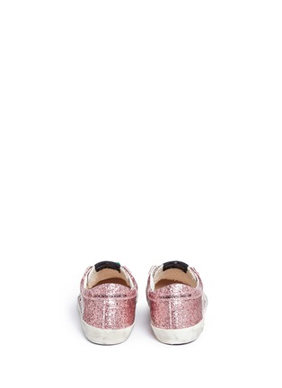 Back View - Click To Enlarge - GOLDEN GOOSE - 'Superstar' glitter coated calfskin leather kids sneakers