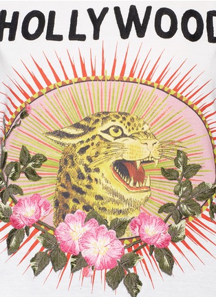 Detail View - Click To Enlarge - GUCCI - 'Hollywood' leopard and lightning bolt print oversized T-shirt