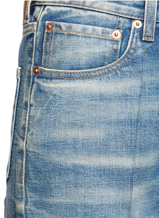 Detail View - Click To Enlarge - GUCCI - Butterfly appliqué stone wash broken twill jeans