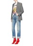 Figure View - Click To Enlarge - GUCCI - Butterfly appliqué stone wash broken twill jeans