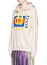 Front View - Click To Enlarge - GUCCI - Floral embroidered logo print oversized hoodie