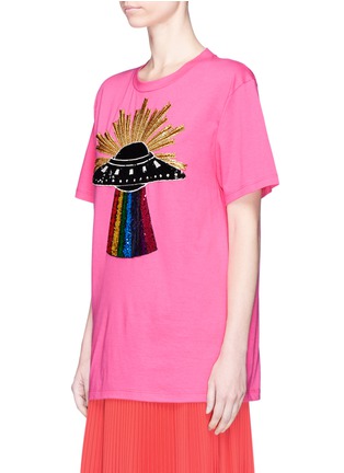 Front View - Click To Enlarge - GUCCI - Sequin UFO appliqué T-shirt