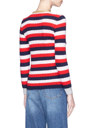 Back View - Click To Enlarge - GUCCI - Space embellished stripe sweater