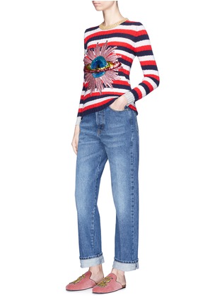 Figure View - Click To Enlarge - GUCCI - Space embellished stripe sweater