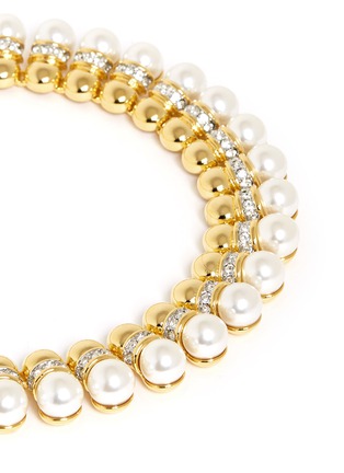 Detail View - Click To Enlarge - KENNETH JAY LANE - Glass pearl and metal bead necklace