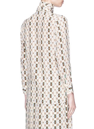 Back View - Click To Enlarge - GUCCI - 'Web Kisses' pussybow silk crepe shirt