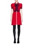 Main View - Click To Enlarge - GUCCI - Bow neck web trim dress
