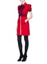Figure View - Click To Enlarge - GUCCI - Bow neck web trim dress