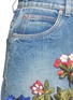 Detail View - Click To Enlarge - GUCCI - Bunny floral appliqué denim skirt