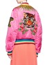 Back View - Click To Enlarge - GUCCI - Tiger floral appliqué reversible padded bomber jacket