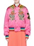 Main View - Click To Enlarge - GUCCI - Tiger floral appliqué reversible padded bomber jacket