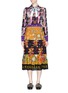 Main View - Click To Enlarge - GUCCI - Tiger Face patchwork print crepe dress