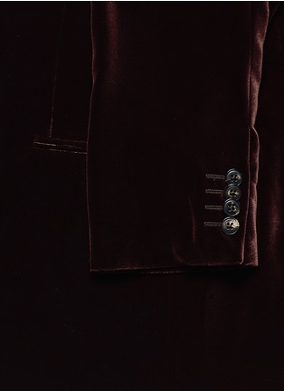 Detail View - Click To Enlarge - ARMANI COLLEZIONI - Diamond check lapel velvet tuxedo jacket