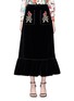 Main View - Click To Enlarge - GUCCI - Floral embellished velvet maxi peplum skirt