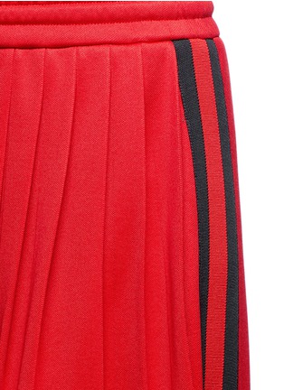 Detail View - Click To Enlarge - GUCCI - Pleated Web trim tech jersey track skirt