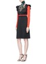 Figure View - Click To Enlarge - GUCCI - Floral appliqué ruffle sleeve tech jersey dress