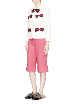Figure View - Click To Enlarge - GUCCI - Fold cuff tweed Bermuda shorts