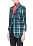 Front View - Click To Enlarge - GUCCI - 'Love' sequin tiger appliqué check plaid wool jacket