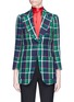 Main View - Click To Enlarge - GUCCI - 'Love' sequin tiger appliqué check plaid wool jacket