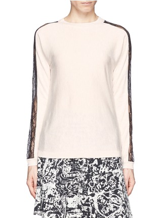 Main View - Click To Enlarge - WHISTLES - 'Penelope' lace insert sweater