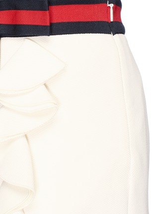 Detail View - Click To Enlarge - GUCCI - Web bow ruffle jersey mini skirt