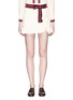 Main View - Click To Enlarge - GUCCI - Web bow ruffle jersey mini skirt