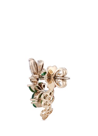 Detail View - Click To Enlarge - ANYALLERIE - 'Bumble Bee' diamond tsavorite 18k rose gold mismatched earrings