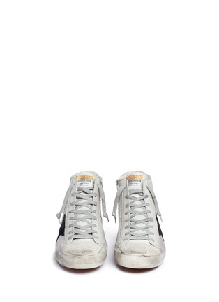 Front View - Click To Enlarge - GOLDEN GOOSE - 'Francy' corded high top sneakers