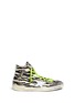 Main View - Click To Enlarge - GOLDEN GOOSE - 'Francy' zebra print leather high top sneakers
