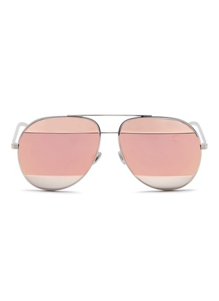 Main View - Click To Enlarge - DIOR - 'Dior Split 1' inset metal aviator sunglasses