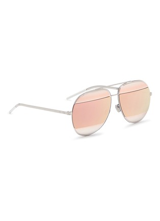 Figure View - Click To Enlarge - DIOR - 'Dior Split 1' inset metal aviator sunglasses