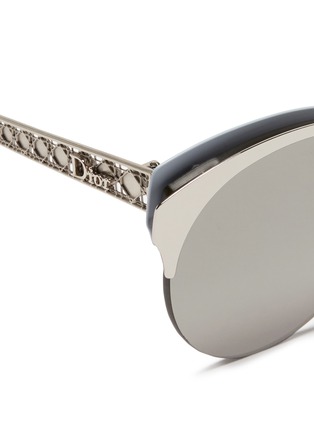 Detail View - Click To Enlarge - DIOR - 'Diorama Club' metal openwork temple browline mirror sunglasses