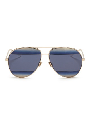 Main View - Click To Enlarge - DIOR - 'Dior Split 1' inset gradient metal aviator sunglasses