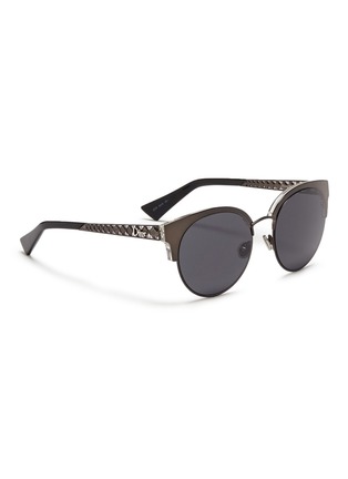 Figure View - Click To Enlarge - DIOR - 'Diorama Mini' metal openwork temple browline sunglasses