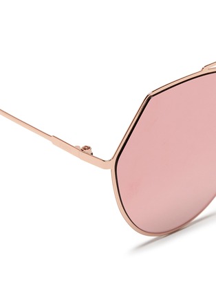 Detail View - Click To Enlarge - FENDI - 'Eyeline' metal angular aviator mirror sunglasses