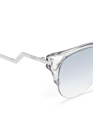 Detail View - Click To Enlarge - FENDI - 'Iridia' crystal corner acetate cat eye sunglasses
