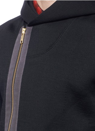 Detail View - Click To Enlarge - KOLOR - Asymmetric zip hoodie