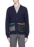 Main View - Click To Enlarge - KOLOR - Contrast pocket wool cardigan