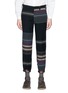 Main View - Click To Enlarge - KOLOR - Stripe wool blend melton patchwork effect pants