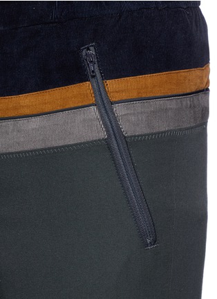 Detail View - Click To Enlarge - KOLOR - Corduroy panel wool-cotton twill pants