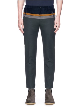 Main View - Click To Enlarge - KOLOR - Corduroy panel wool-cotton twill pants