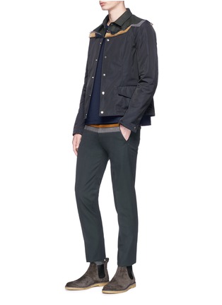 Figure View - Click To Enlarge - KOLOR - Corduroy panel wool-cotton twill pants