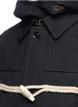 Detail View - Click To Enlarge - KOLOR - Detachable hood wool canvas coat