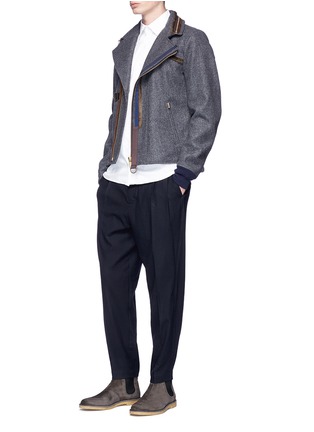 Figure View - Click To Enlarge - KOLOR - Packable hood wool-cashmere melton jacket