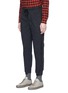 Front View - Click To Enlarge - KOLOR - Contrast outseam split cuff twill jogging pants