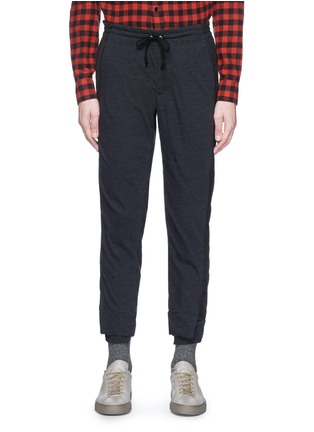 Main View - Click To Enlarge - KOLOR - Contrast outseam split cuff twill jogging pants