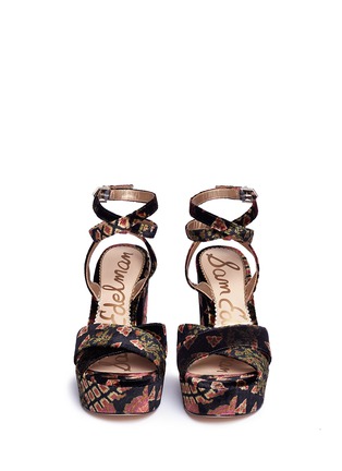 Front View - Click To Enlarge - SAM EDELMAN - 'Mara' graphic print velvet sandals