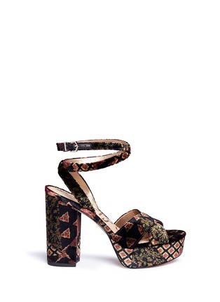 Main View - Click To Enlarge - SAM EDELMAN - 'Mara' graphic print velvet sandals