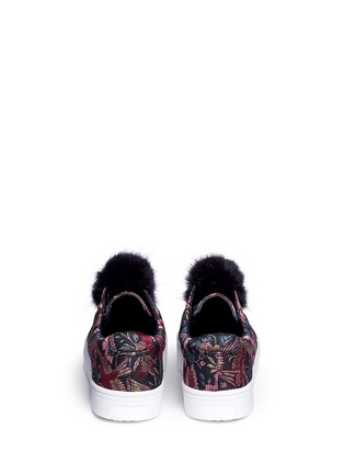Back View - Click To Enlarge - SAM EDELMAN - 'Leya' pompom floral and bird jacquard flatform sneakers