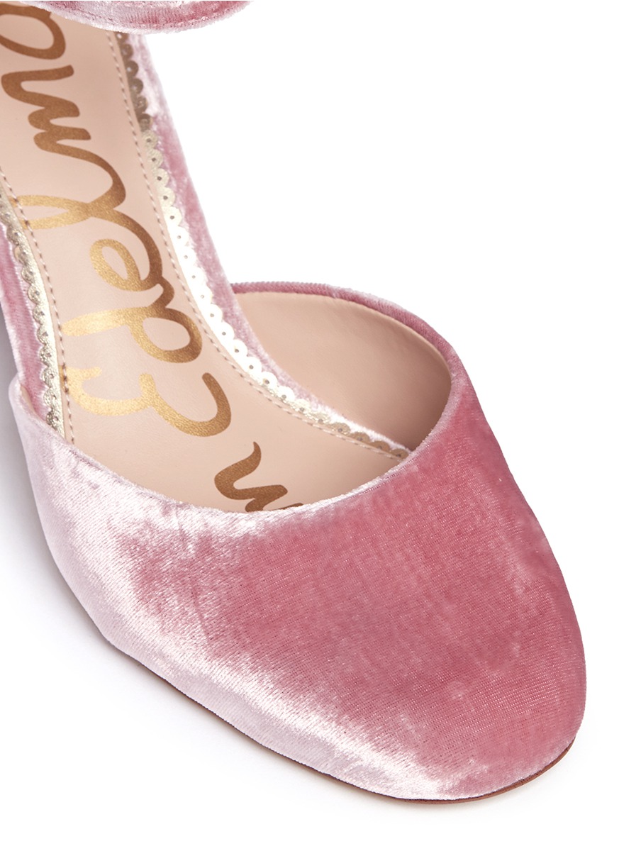 sam edelman pink velvet heels
